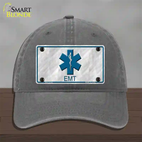 EMT Novelty License Plate Hat Unconstructed Cotton / Charcoal