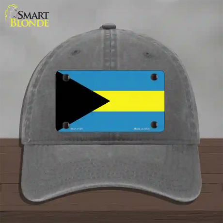 Bahamas Flag Novelty License Plate Hat Unconstructed Cotton / Charcoal