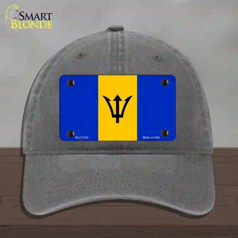 Barbados Flag Novelty License Plate Hat Unconstructed Cotton / Charcoal