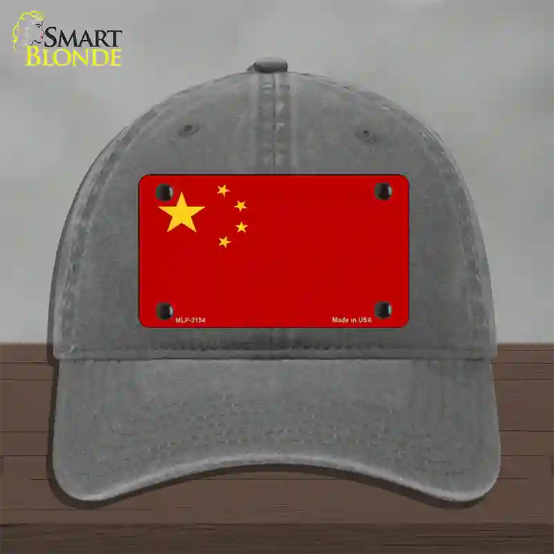 China Flag Novelty License Plate Hat Unconstructed Cotton / Charcoal