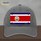 Costa Rica Flag Novelty License Plate Hat Unconstructed Cotton / Charcoal