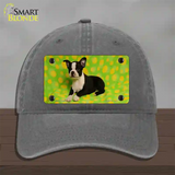 Boston Terrier Dog Novelty License Plate Hat Unconstructed Cotton / Charcoal