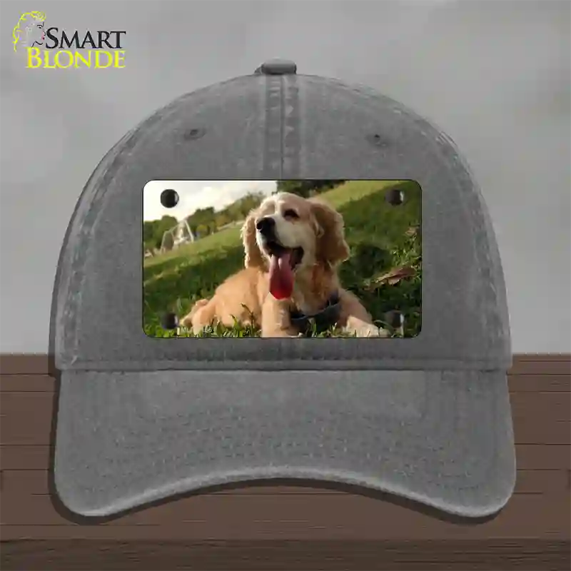 Cocker Spaniel Dog Novelty License Plate Hat Unconstructed Cotton / Charcoal