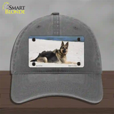 German Shepherd Dog Novelty License Plate Hat Unconstructed Cotton / Charcoal