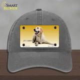 Golden Retriever Dog Novelty License Plate Hat Unconstructed Cotton / Charcoal