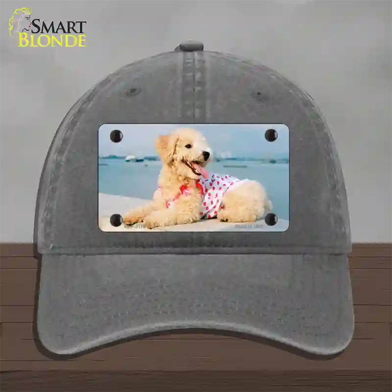 Poodle Dog Novelty License Plate Hat Unconstructed Cotton / Charcoal