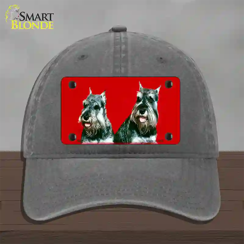 Schnauzer Dog Novelty License Plate Hat Unconstructed Cotton / Charcoal