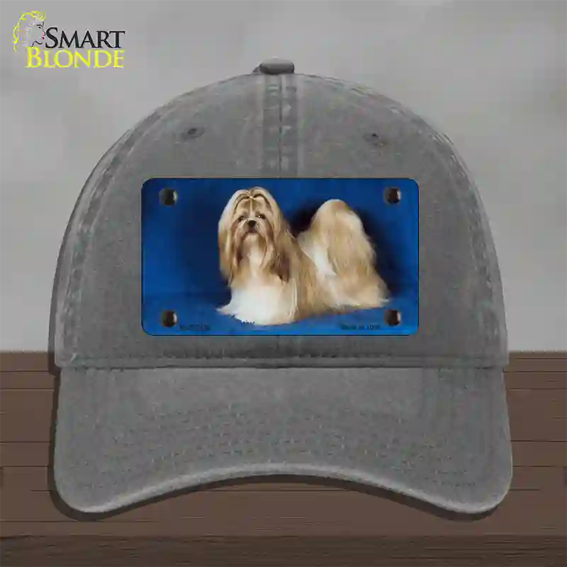 Shih Tzu Dog Novelty License Plate Hat Unconstructed Cotton / Charcoal