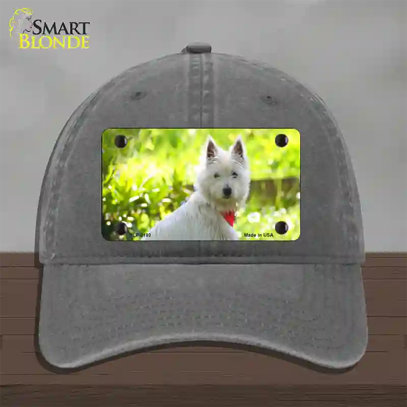 West Highland Dog Terrier Novelty License Plate Hat Unconstructed Cotton / Charcoal