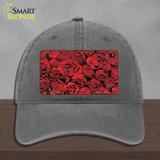 Red Roses Novelty License Plate Hat Unconstructed Cotton / Charcoal