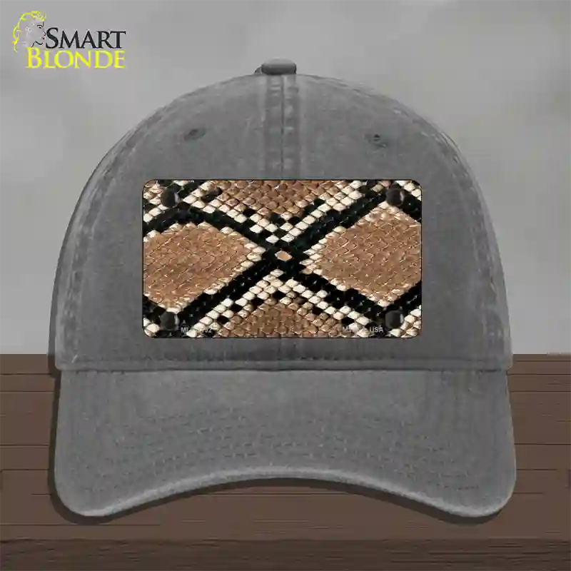 Snake Skin Novelty License Plate Hat Unconstructed Cotton / Charcoal