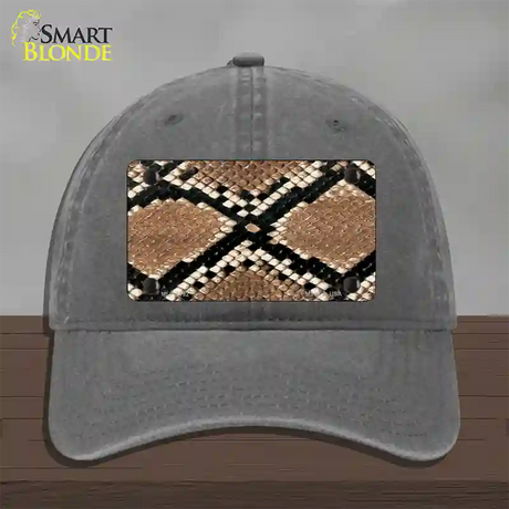 Snake Skin Novelty License Plate Hat Unconstructed Cotton / Charcoal