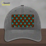 Teal Polka Dots Brown Novelty License Plate Hat Unconstructed Cotton / Charcoal