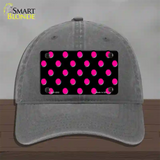 Hot Pink Polka Dots Black Novelty License Plate Hat Unconstructed Cotton / Charcoal