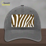 Brown White Zebra Novelty License Plate Hat Unconstructed Cotton / Charcoal