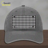 White Black Houndstooth Novelty License Plate Hat Unconstructed Cotton / Charcoal