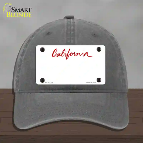 California State Blank Novelty License Plate Hat Unconstructed Cotton / Charcoal