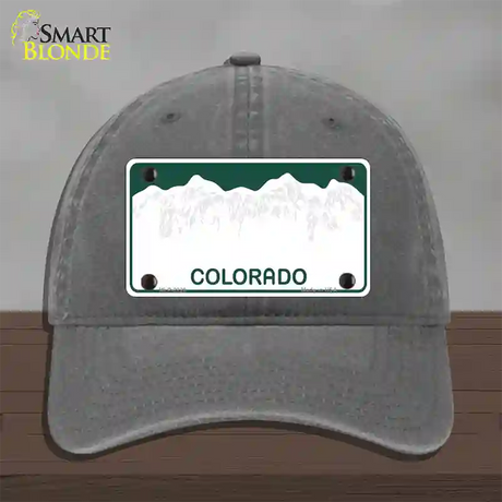 Colorado Green State Blank Novelty License Plate Hat Unconstructed Cotton / Charcoal