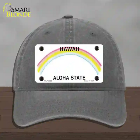 Hawaii State Blank Novelty License Plate Hat Unconstructed Cotton / Charcoal