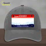 Idaho State Blank Novelty License Plate Hat Unconstructed Cotton / Charcoal