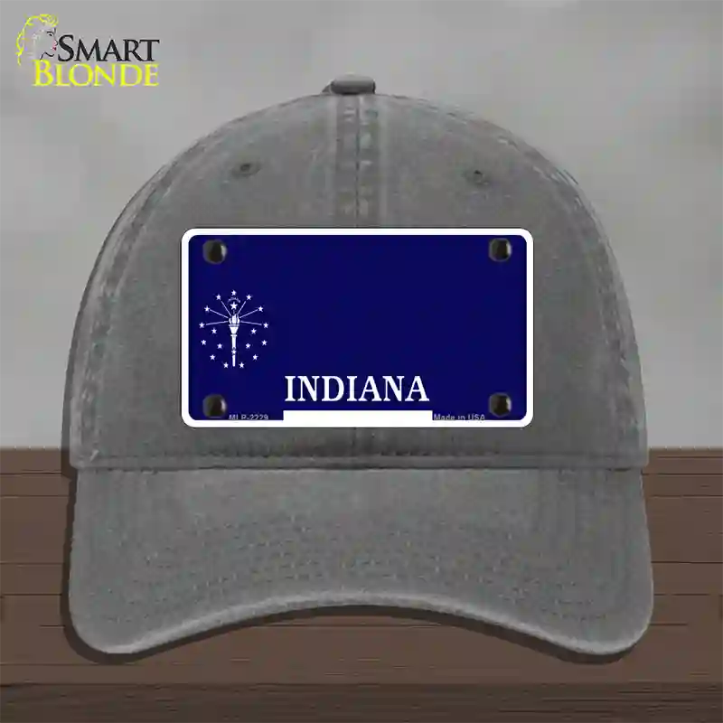 Indiana State Blank Novelty License Plate Hat Unconstructed Cotton / Charcoal