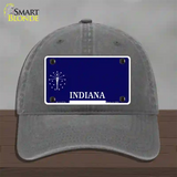 Indiana State Blank Novelty License Plate Hat Unconstructed Cotton / Charcoal