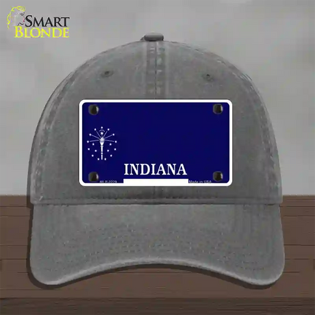 Indiana State Blank Novelty License Plate Hat Unconstructed Cotton / Charcoal