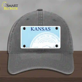 Kansas State Blank Novelty License Plate Hat Unconstructed Cotton / Charcoal