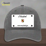 Maryland Gov State Blank Novelty License Plate Hat Unconstructed Cotton / Charcoal