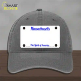 Massachusetts State Blank Novelty License Plate Hat Unconstructed Cotton / Charcoal