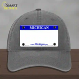 Michigan State Blank Novelty License Plate Hat Unconstructed Cotton / Charcoal