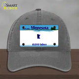 Minnesota State Blank Novelty License Plate Hat Unconstructed Cotton / Charcoal