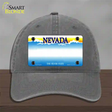 Nevada State Blank Novelty License Plate Hat Unconstructed Cotton / Charcoal