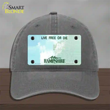 New Hampshire State Blank Novelty License Plate Hat Unconstructed Cotton / Charcoal