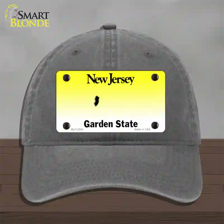 New Jersey State Blank Novelty License Plate Hat Unconstructed Cotton / Charcoal