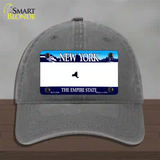 New York State State Blank Novelty License Plate Hat Unconstructed Cotton / Charcoal