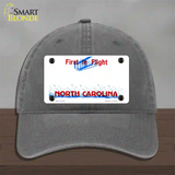 North Carolina State Blank Novelty License Plate Hat Unconstructed Cotton / Charcoal