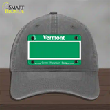 Vermont State Blank Novelty License Plate Hat Unconstructed Cotton / Charcoal