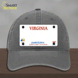 Virginia State Blank Novelty License Plate Hat Unconstructed Cotton / Charcoal