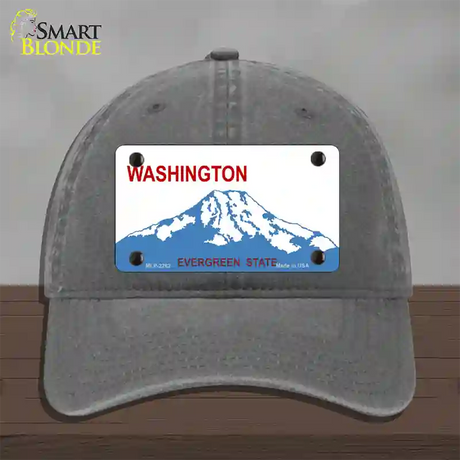 Washington State Blank Novelty License Plate Hat Unconstructed Cotton / Charcoal