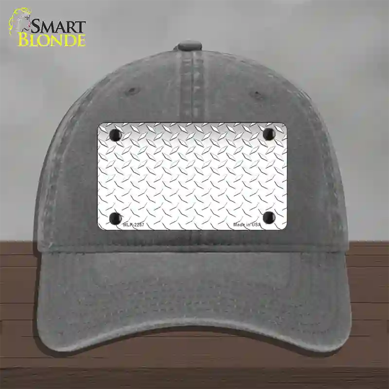 Diamond White Novelty License Plate Hat Unconstructed Cotton / Charcoal