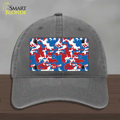 Patriotic Camouflage Novelty License Plate Hat Unconstructed Cotton / Charcoal