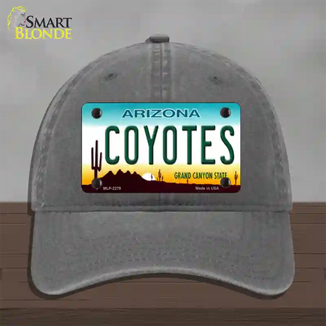 Coyotes Arizona State Novelty License Plate Hat Unconstructed Cotton / Charcoal