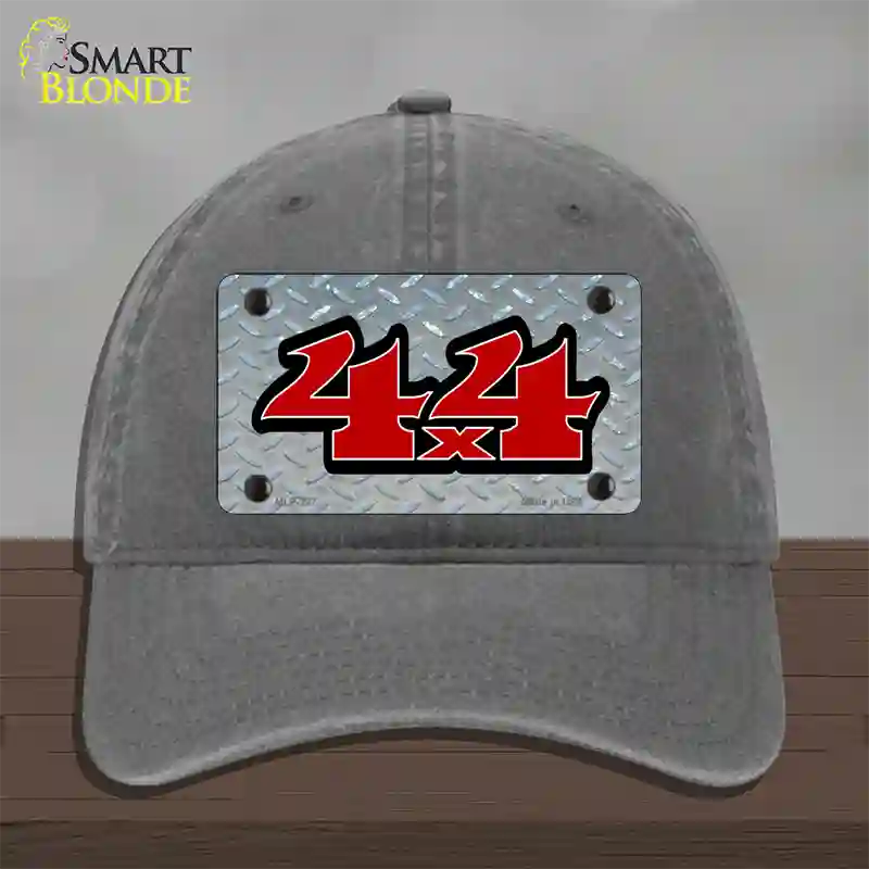 4 X 4 Diamond Novelty License Plate Hat Unconstructed Cotton / Charcoal