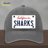 Sharks California State Novelty License Plate Hat Unconstructed Cotton / Charcoal