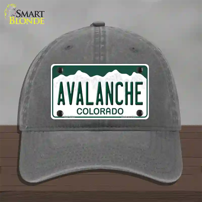 Avalanche Colorado State Novelty License Plate Hat Unconstructed Cotton / Charcoal