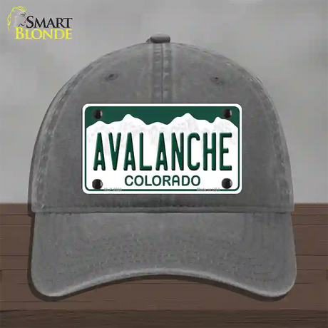 Avalanche Colorado State Novelty License Plate Hat Unconstructed Cotton / Charcoal