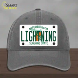 Lightning Florida State Novelty License Plate Hat Unconstructed Cotton / Charcoal