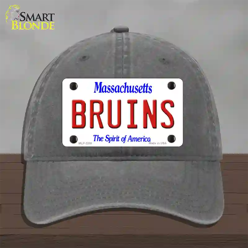 Bruins Massachusetts State Novelty License Plate Hat Unconstructed Cotton / Charcoal