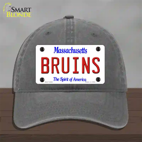 Bruins Massachusetts State Novelty License Plate Hat Unconstructed Cotton / Charcoal